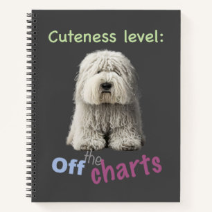 Dog Pet Cuteness Level Cute Adorable Funny Quote Notebook