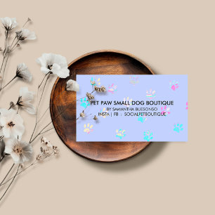 Dog Pet Grooming Design purple lilac Business Card