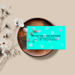 Dog Pet Grooming Design teal Business Card