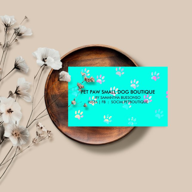 Dog Pet Grooming Design teal Business Card (Creator Uploaded)