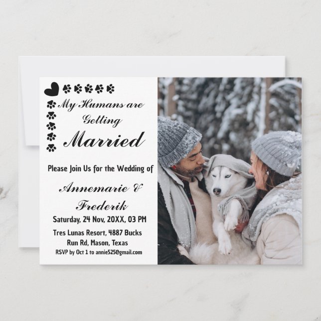 Dog pet Lover Wedding Invitation (Front)
