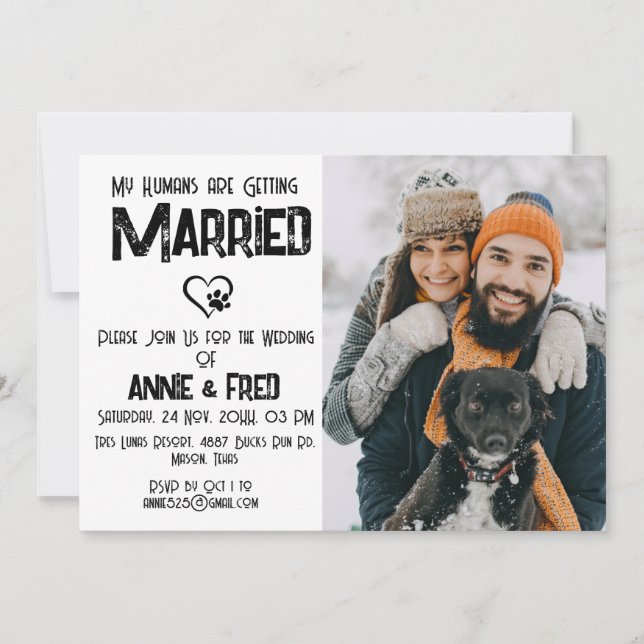 Dog pet Lover Wedding Invitation (Front)