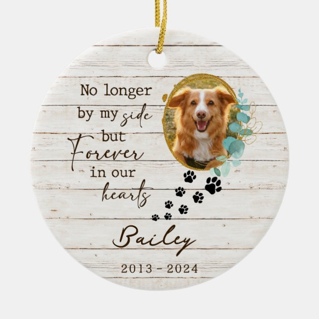 Dog, Pet Memorial Christmas Ceramic Tree Decoration (Front)