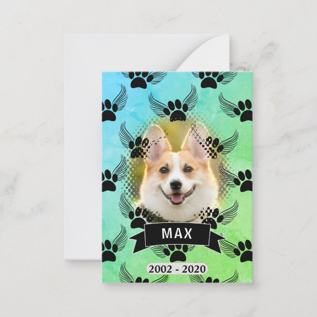 Dog Pet Memorial Custom Card (Front)