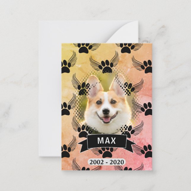 Dog Pet Memorial Custom Vintage Style Card (Front)