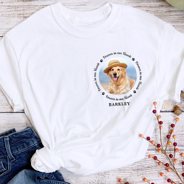 Dog Pet Memorial Paw Prints Simple Chic Photo T-Shirt (Creator Uploaded)