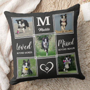 Dog Pet Memorial Pet Loss Keepsake Photo Collage Cushion