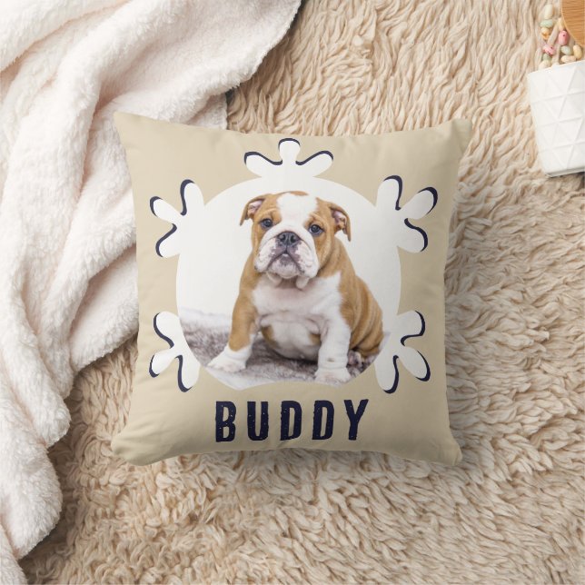 Dog Pet Name Photo Snowflake Cushion (Blanket)