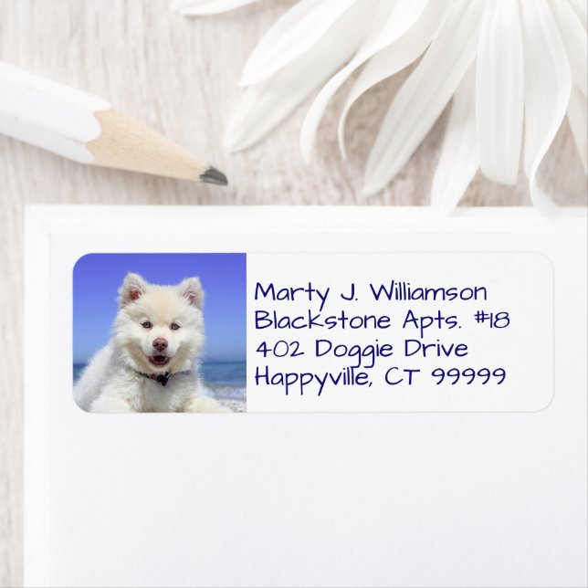 Dog Pet Photo Template Return Address Labels (Insitu)