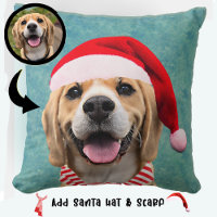 Dog Pet Photo with Digital Santa Hat  Scarf Gift