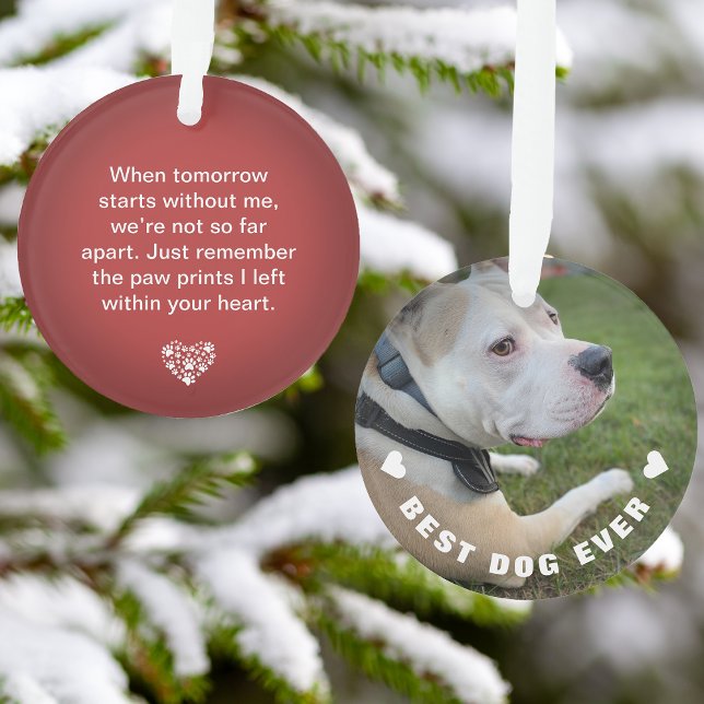 Dog Pet Poem Photo Red Memorial Keepsake Ornament (Dog Pet Poem Photo Red Memorial Keepsake Ornament)