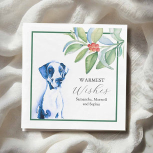 Dog Pet Portrait Christmas Cocktail Napkins