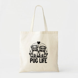 dog, pet, pug tote bag