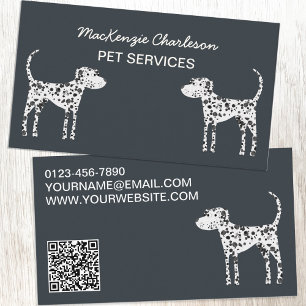 Dog Pet Services QR Code Business Card