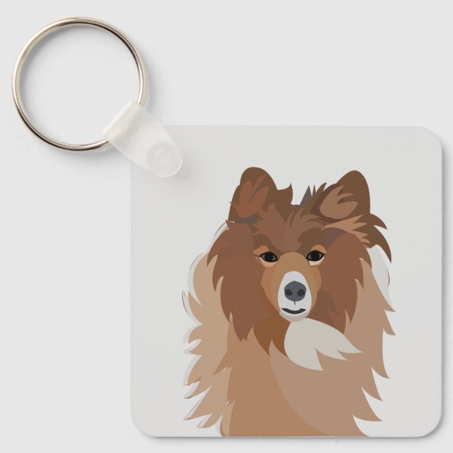 Dog Pet Sheltie Dog  Key Ring (Front)