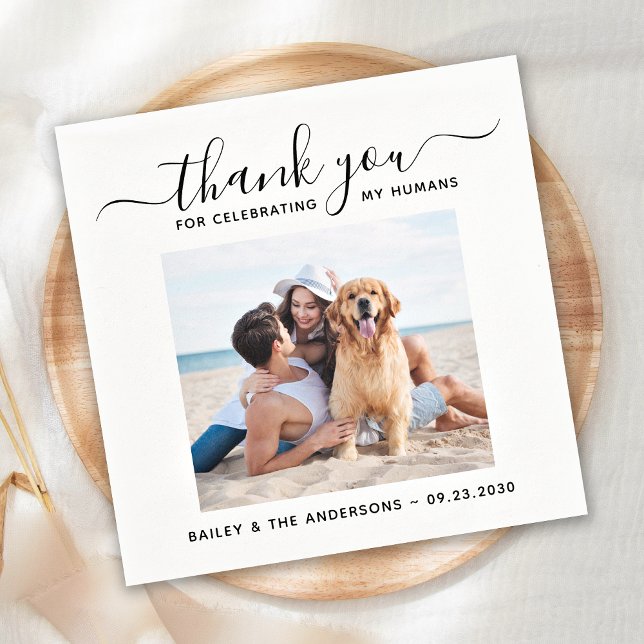 Dog Pet Wedding Custom Photo Napkin (Creator Uploaded)