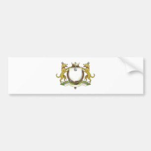 Dog pets heraldic shield coat of arms bumper sticker