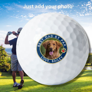 Dog Photo Best Dad By Par Custom Golf Balls