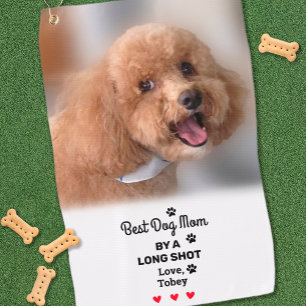 Dog Photo Best Mum Name Golfer Fun Dog Lover Cute Golf Towel