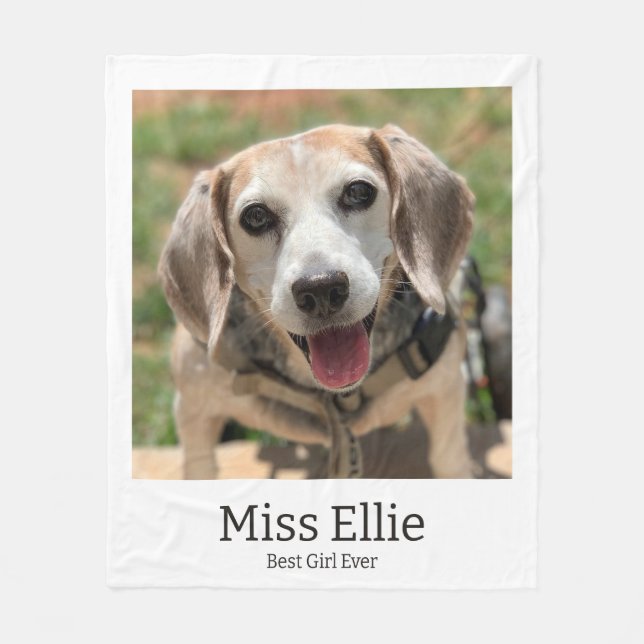 Dog Photo Blanket with Name (Front)