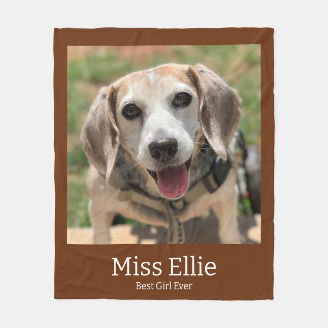 Dog Photo Blanket with Name (Front)