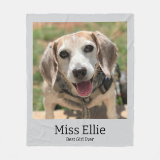 Dog Photo Blanket with Name