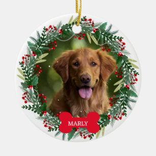 Dog Photo Christmas Gift For Pet Lovers Custom Ceramic Tree Decoration