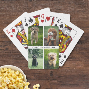 Dog Photo Collage Cute Pet Dog Lover Owner Custom Playing Cards