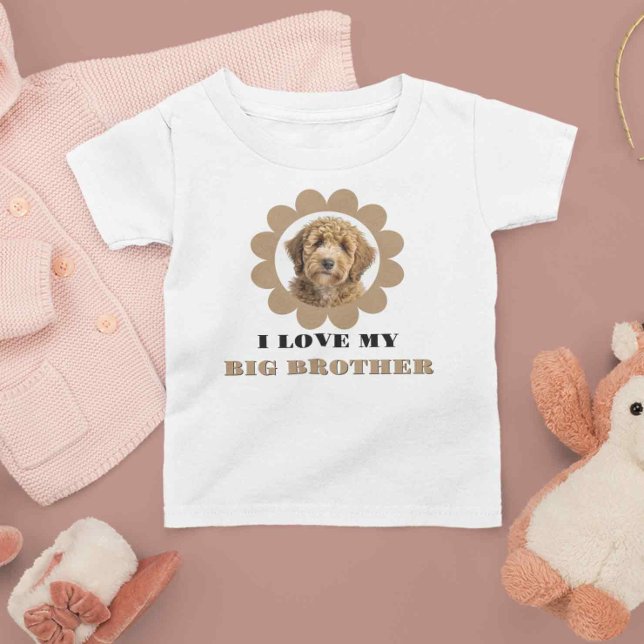 Dog Photo Gift for Kids Big Brother Sister Pet Bab Baby T-Shirt (Creator Uploaded)