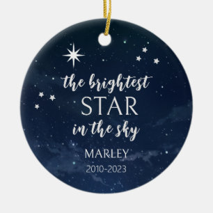 Dog Photo Memorial Brightest Star in the Sky  Ceramic Tree Decoration