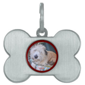 Dog Photo , Name and Text Replaceable Pet ID Tag
