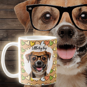 Dog Photo on Colourful Hearts Coffee Mug