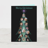 Dog Photo Ornaments on Fractal Tree Black