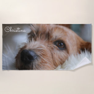 Dog Photo Personalised beach towel