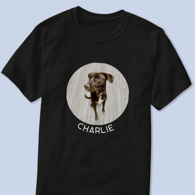 Dog Photo Personalised Custom Name T-Shirt (Personalized custom name or text dog or pet photo t-shirt)