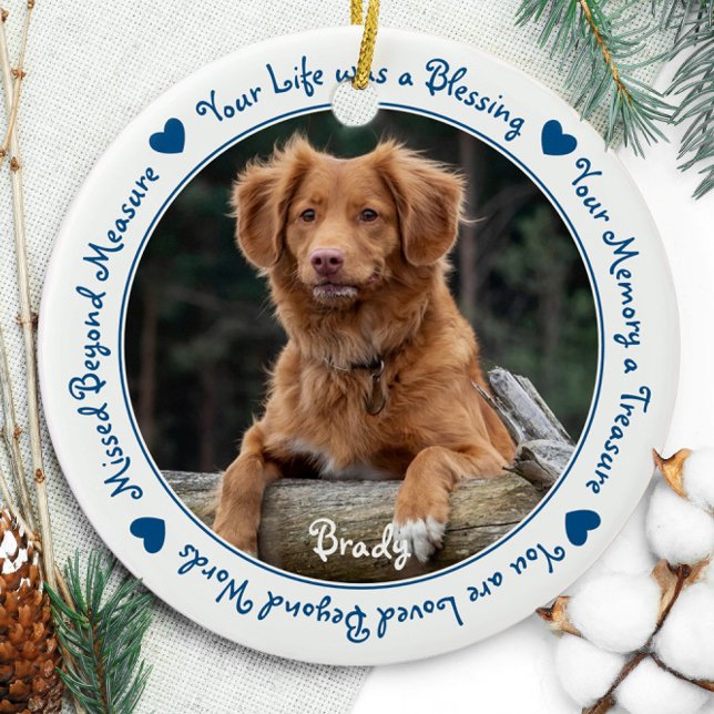 Dog Photo Pet Loss Pet Memorial Ceramic Tree Decoration (Creator Uploaded)