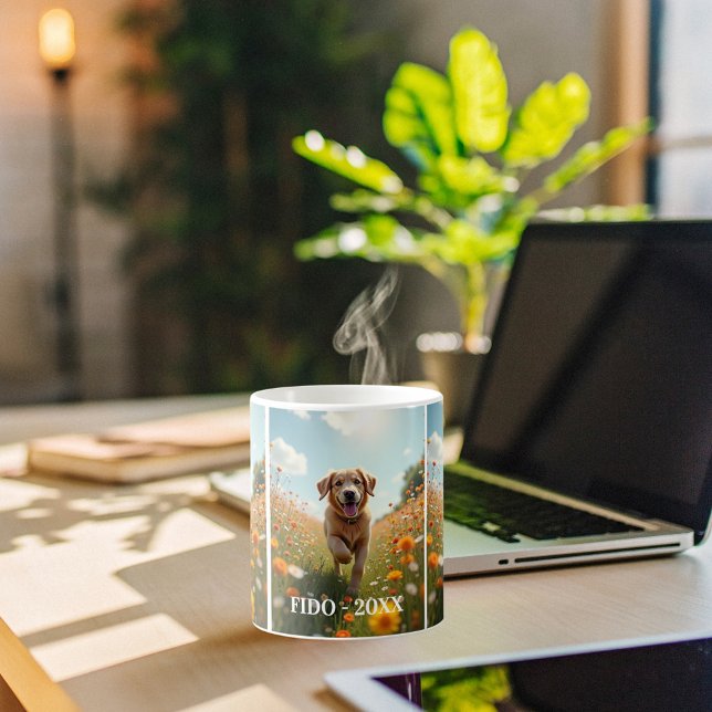 Dog photo pet name text coffee mug (Creator Uploaded)