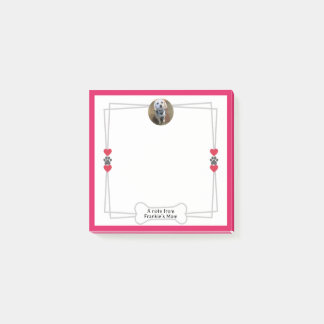 Dog Photo Post-it Notes with Paws & Hearts 