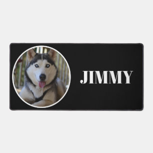 Dog Photo Simple Black Custom  Desk Mat