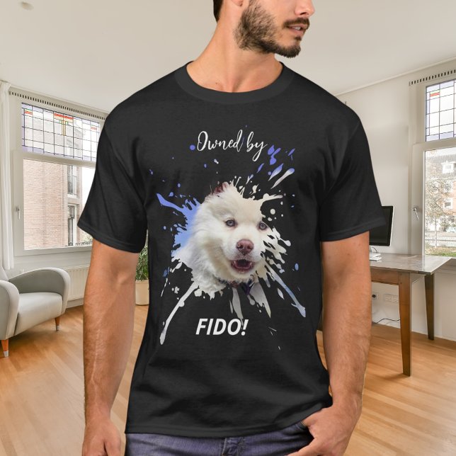 Dog photo splash fun humour black T-Shirt (Creator Uploaded)