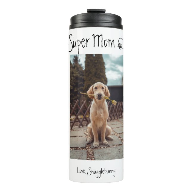 Dog Photo Super Mum heart print Coffee Mug (Front)