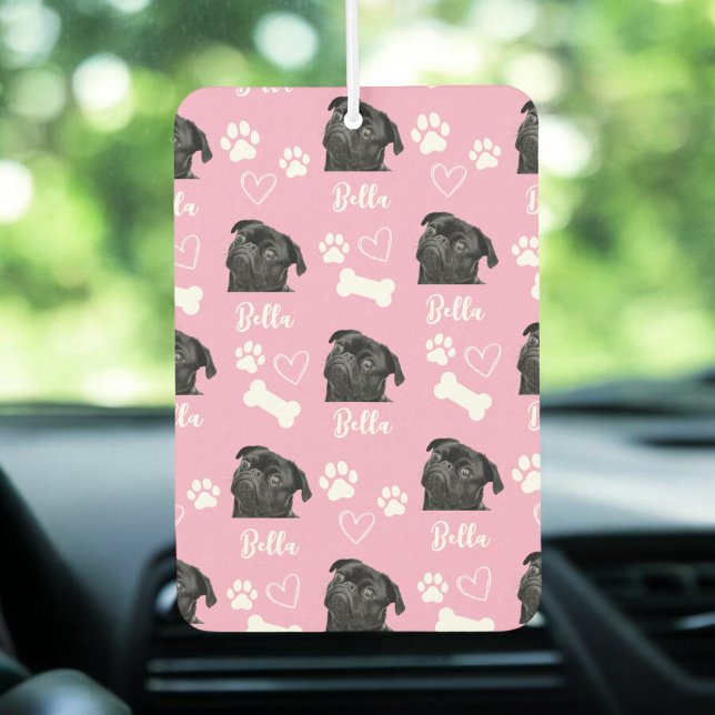 Dog Photo Upload Cute Pet Picture Pink Car Air Freshener (Creator Uploaded)