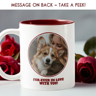 Dog Photo Valentines Day Pet Lover Message Red Two-Tone Coffee Mug
