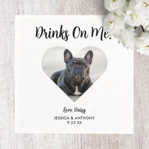 Dog Photo Wedding Cocktail Napkins