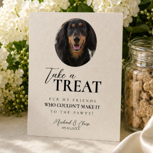 Dog Photo Wedding Treat Favour Pedestal Sign