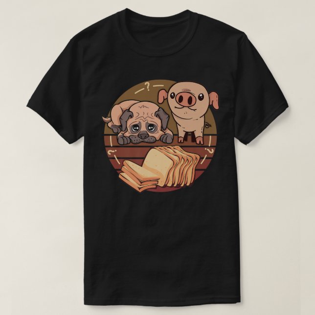 Dog pig loaf of bread, funny and cute dog and pig  T-Shirt (Design Front)