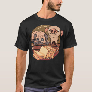 Dog pig loaf of bread, funny and cute dog and pig  T-Shirt