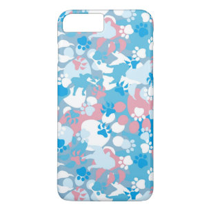 Dog Pink and Blue Camouflage Pattern Case-Mate iPhone Case