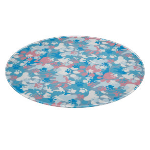 Dog Pink and Blue Camouflage Pattern Cutting Board