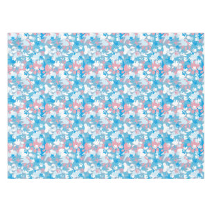 Dog Pink and Blue Camouflage Pattern Tablecloth